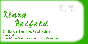 klara neifeld business card