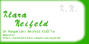 klara neifeld business card